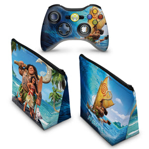 KIT Capa Case e Skin Anti-Rage Xbox 360 Controle - Moana - Pop Arte Skins - foto 2