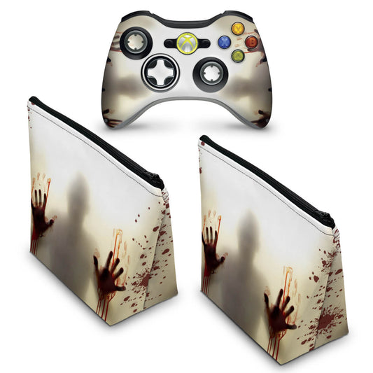KIT Capa Case e Skin Xbox 360 Controle - Fear The Walking Dead
