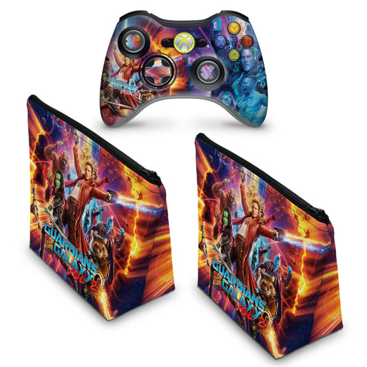 KIT Capa Case e Skin Xbox 360 Controle - Guardioes Da Galaxia 2