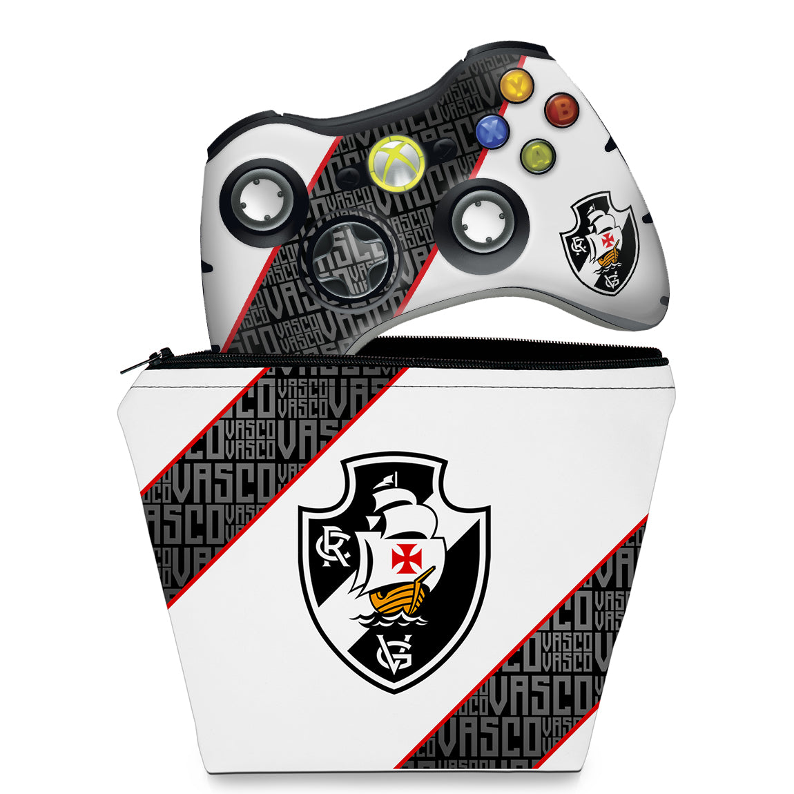KIT Capa Case e Skin Anti-Rage Xbox 360 Controle - Vasco A