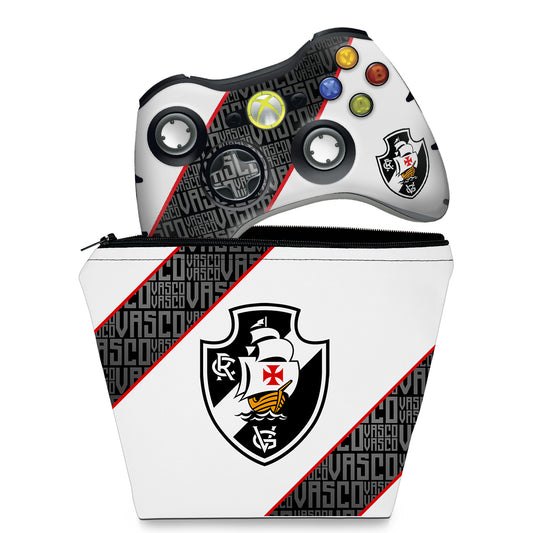 KIT Capa Case e Skin Xbox 360 Controle - Vasco A