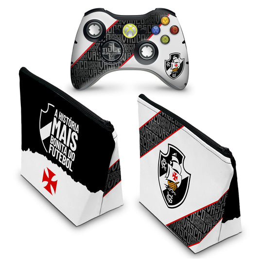 KIT Capa Case e Skin Xbox 360 Controle - Vasco A