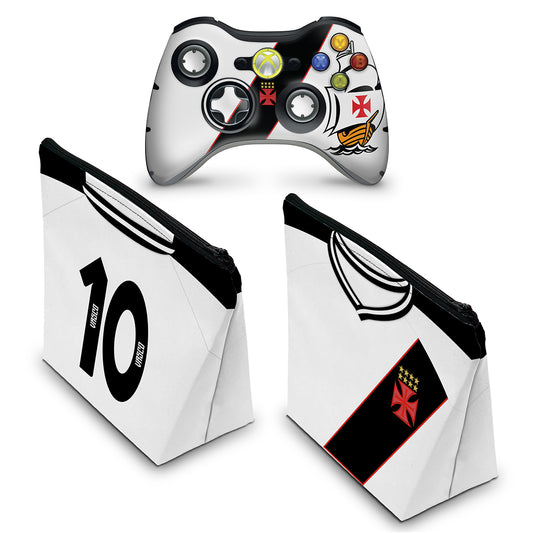 KIT Capa Case e Skin Xbox 360 Controle - Vasco B