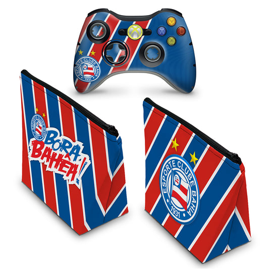 KIT Capa Case e Skin Xbox 360 Controle - Bahia B