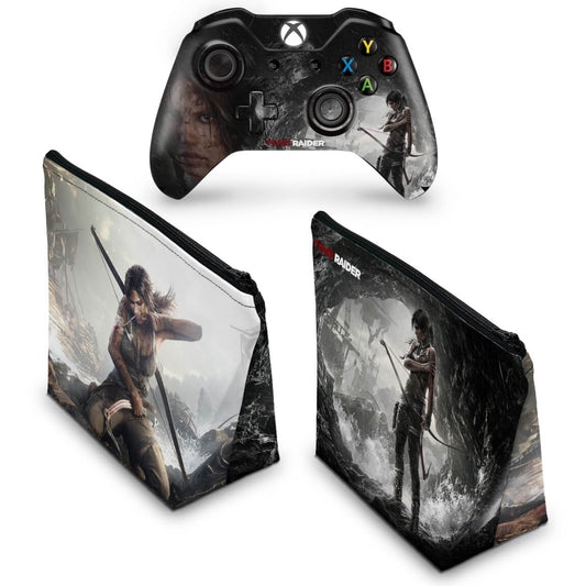 KIT Capa Case e Skin Anti-Rage Xbox One Fat Controle - Tomb Raider