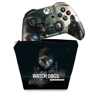 KIT Capa Case e Skin Anti-Rage Xbox One Fat Controle - Watch Dogs