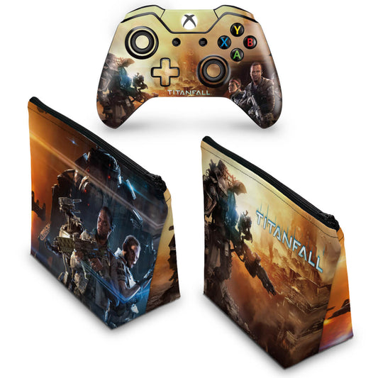 KIT Capa Case e Skin Anti-Rage Xbox One Fat Controle - Titanfall