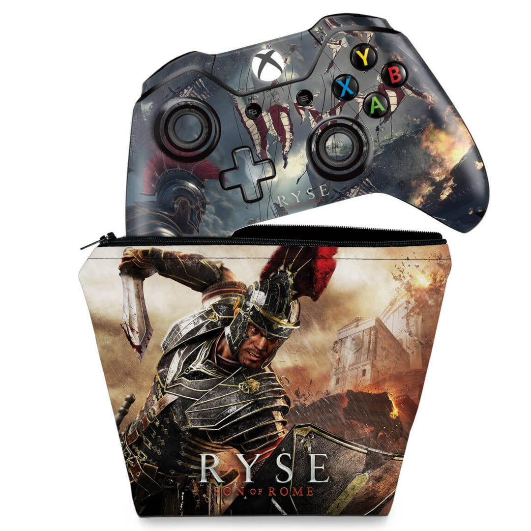 KIT Capa Case e Skin Anti-Rage Xbox One Fat Controle - Ryse