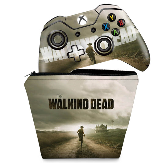 KIT Capa Case e Skin Anti-Rage Xbox One Fat Controle - The Walking Dead