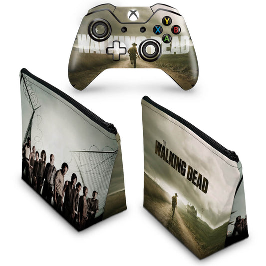 KIT Capa Case e Skin Anti-Rage Xbox One Fat Controle - The Walking Dead