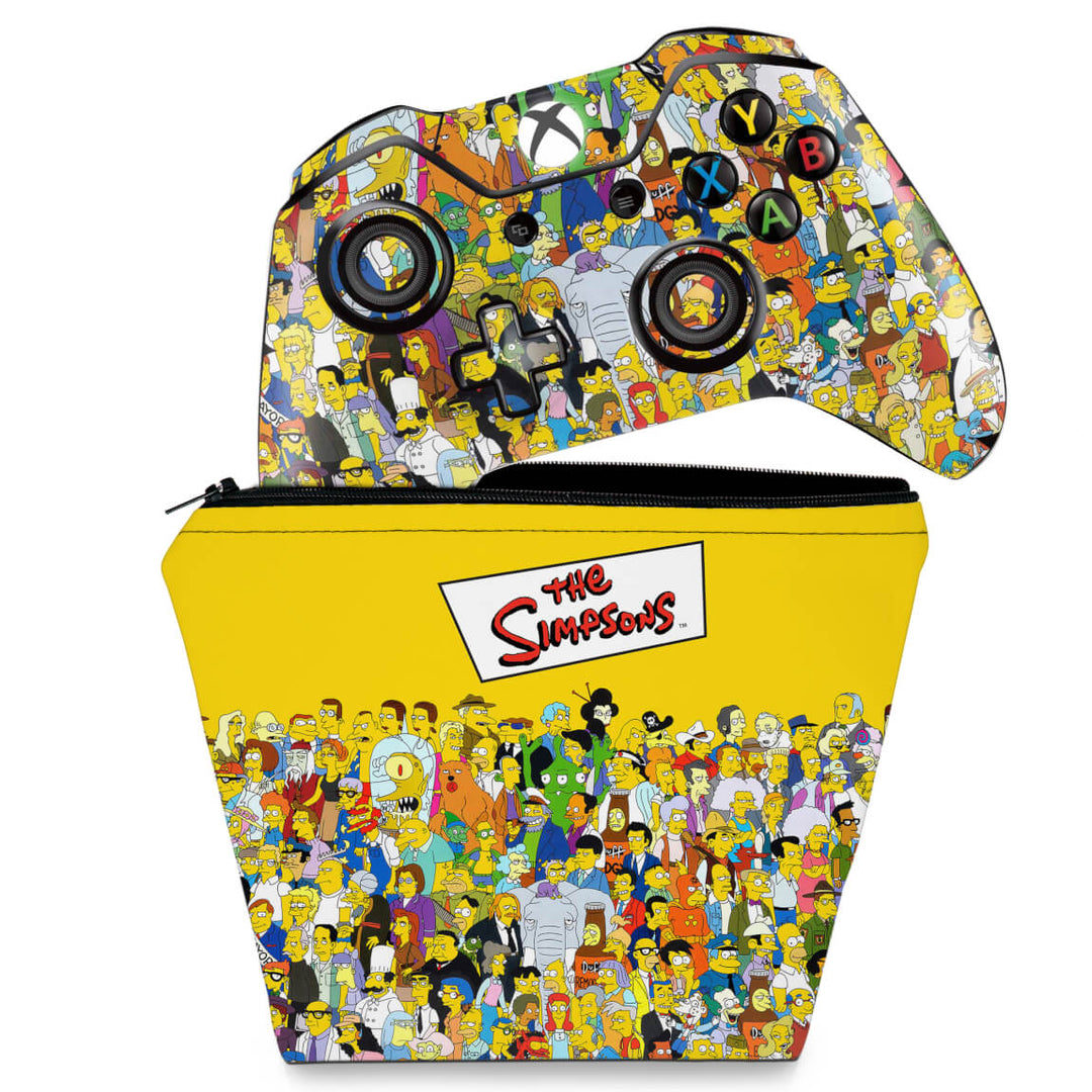KIT Capa Case e Skin Anti-Rage Xbox One Fat Controle - The Simpsons