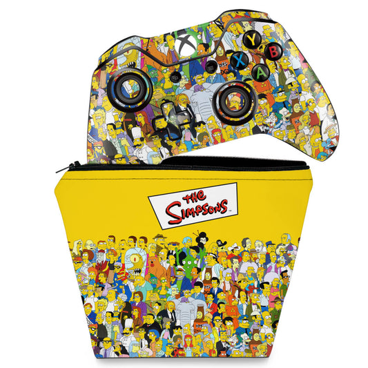 KIT Capa Case e Skin Anti-Rage Xbox One Fat Controle - The Simpsons