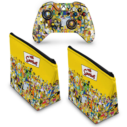 KIT Capa Case e Skin Anti-Rage Xbox One Fat Controle - The Simpsons