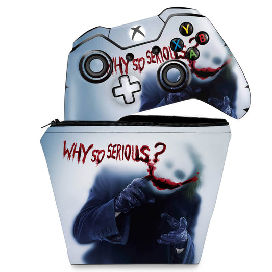 KIT Capa Case e Skin Anti-Rage Xbox One Fat Controle - Coringa - Joker