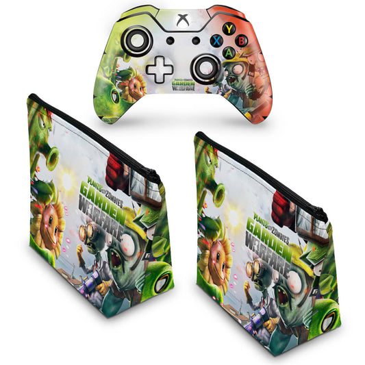 KIT Capa Case e Skin Anti-Rage Xbox One Fat Controle - Plants Vs Zombies Garden Warfare