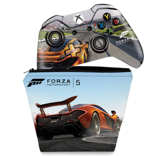 KIT Capa Case e Skin Anti-Rage Xbox One Fat Controle - Forza Motor Sport
