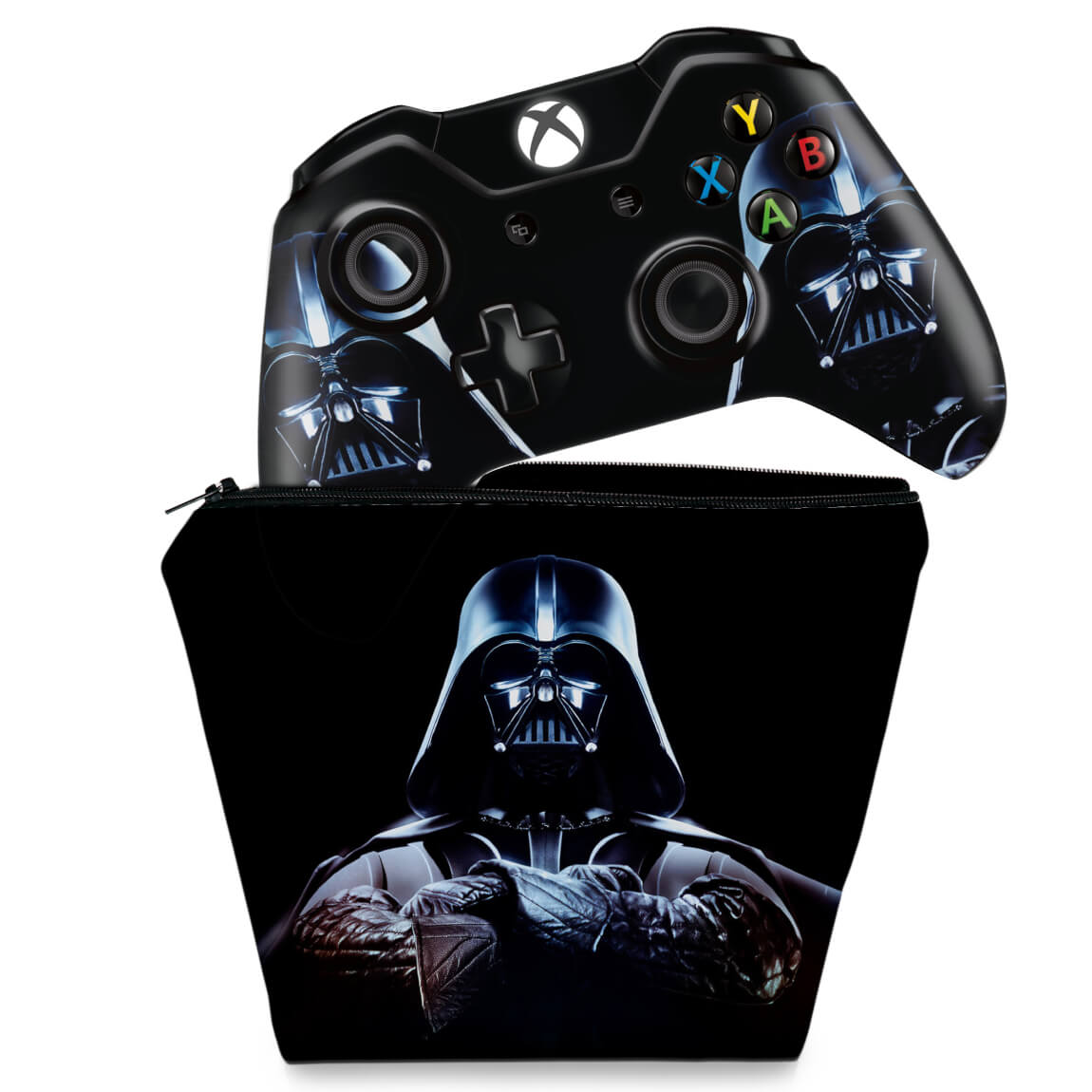 KIT Capa Case e Skin Anti-Rage Xbox One Fat Controle - Star Wars - Darth Vader