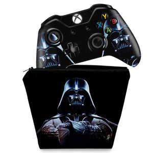 KIT Capa Case e Skin Anti-Rage Xbox One Fat Controle - Star Wars - Darth Vader