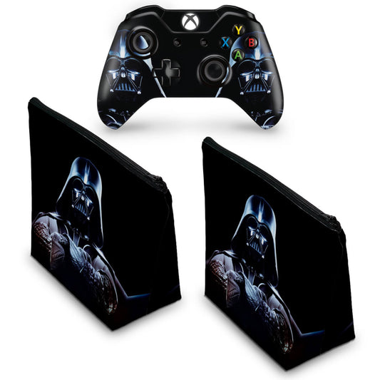 KIT Capa Case e Skin Anti-Rage Xbox One Fat Controle - Star Wars - Darth Vader