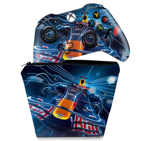 KIT Capa Case e Skin Anti-Rage Xbox One Fat Controle - Formula 1