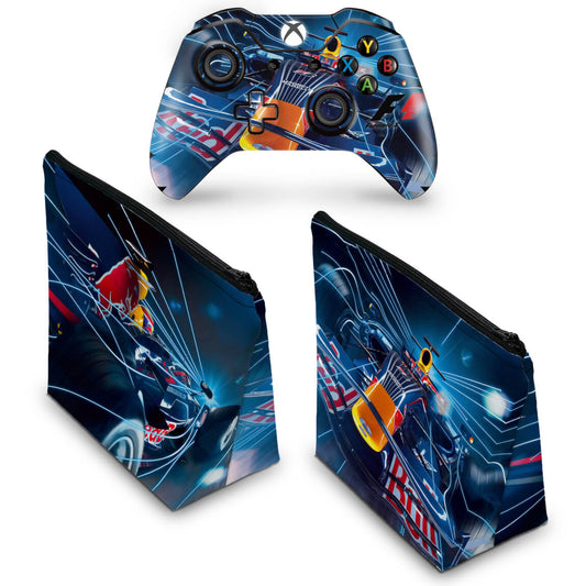 KIT Capa Case e Skin Anti-Rage Xbox One Fat Controle - Formula 1