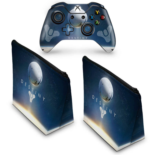 KIT Capa Case e Skin Anti-Rage Xbox One Fat Controle - Destiny