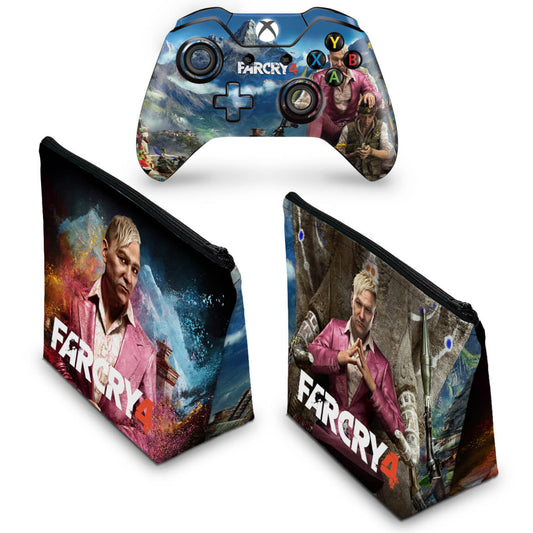 KIT Capa Case e Skin Anti-Rage Xbox One Fat Controle - Far Cry 4