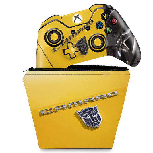KIT Capa Case e Skin Anti-Rage Xbox One Fat Controle - Camaro - Transformers