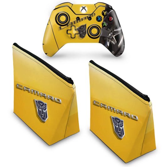 KIT Capa Case e Skin Anti-Rage Xbox One Fat Controle - Camaro - Transformers
