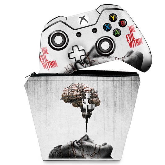 KIT Capa Case e Skin Anti-Rage Xbox One Fat Controle - The Evil Within