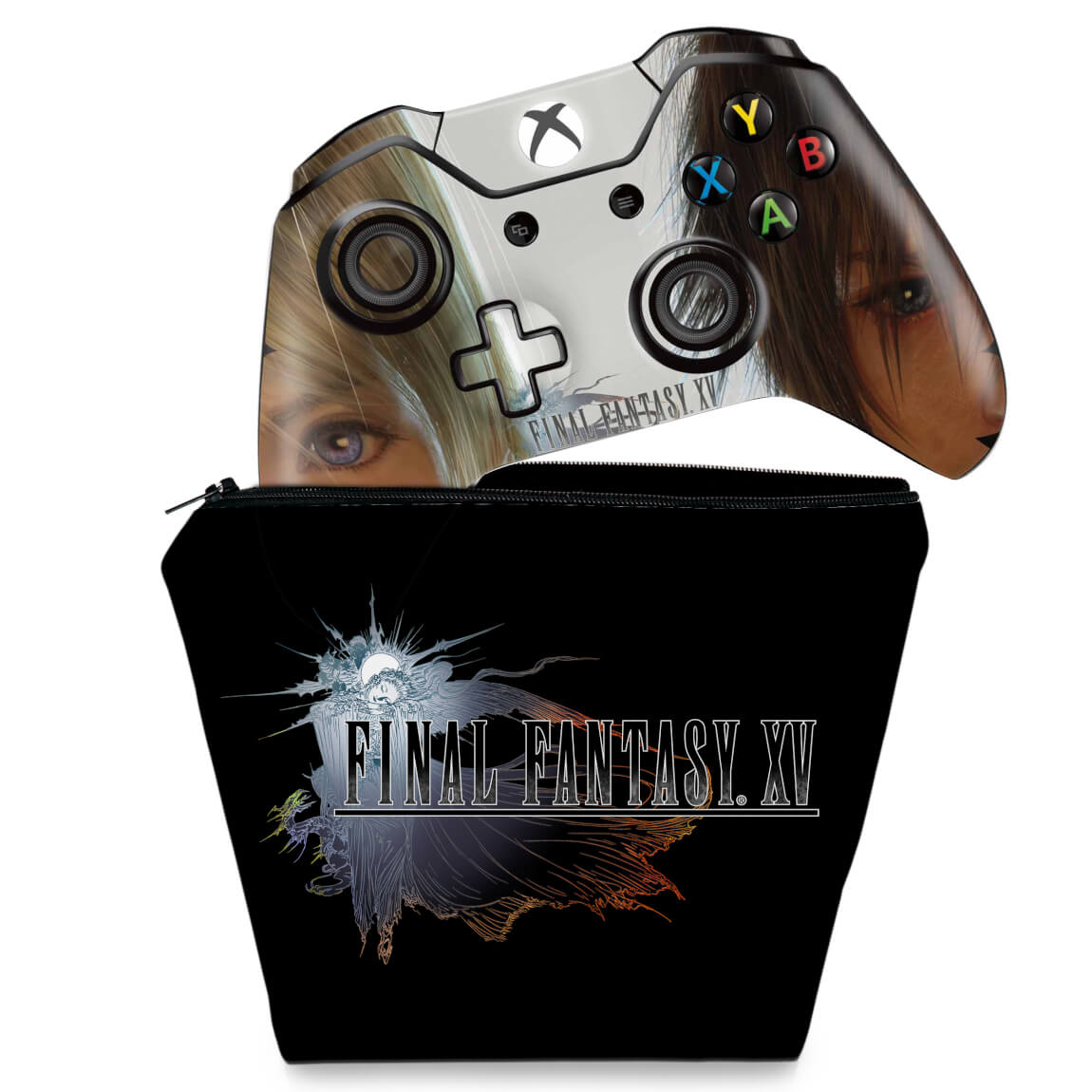 KIT Capa Case e Skin Anti-Rage Xbox One Fat Controle - Final Fantasy XV #A