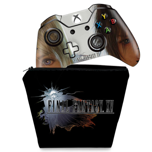 KIT Capa Case e Skin Anti-Rage Xbox One Fat Controle - Final Fantasy XV #A