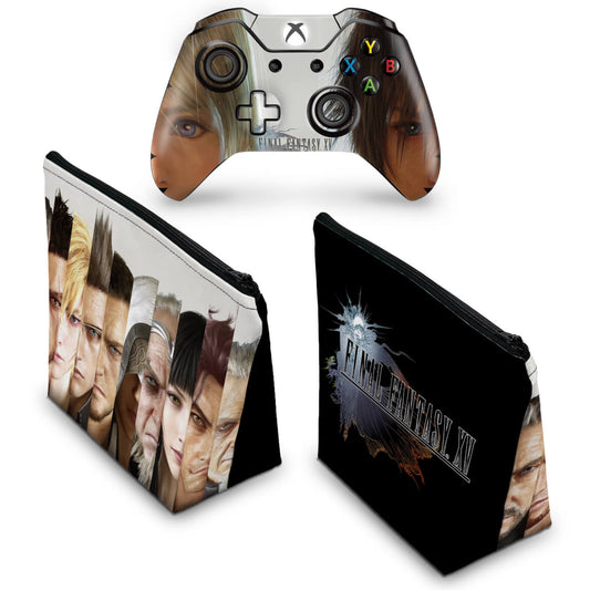KIT Capa Case e Skin Anti-Rage Xbox One Fat Controle - Final Fantasy XV #A