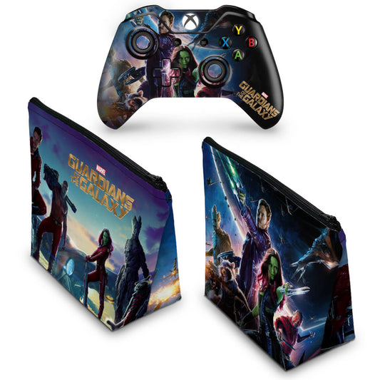 KIT Capa Case e Skin Anti-Rage Xbox One Fat Controle - Guardiões da Galaxia