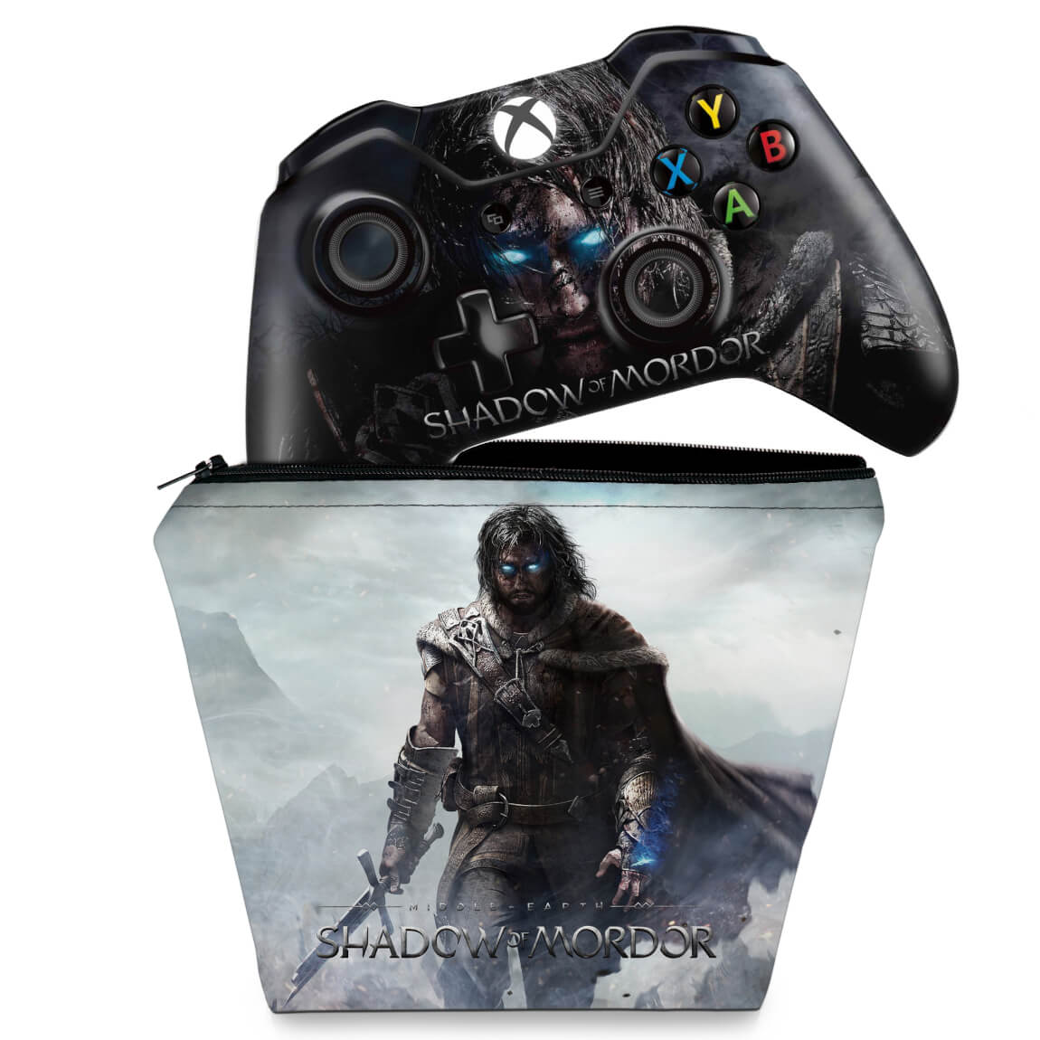 KIT Capa Case e Skin Anti-Rage Xbox One Fat Controle - Middle Earth: Shadow of Mordor