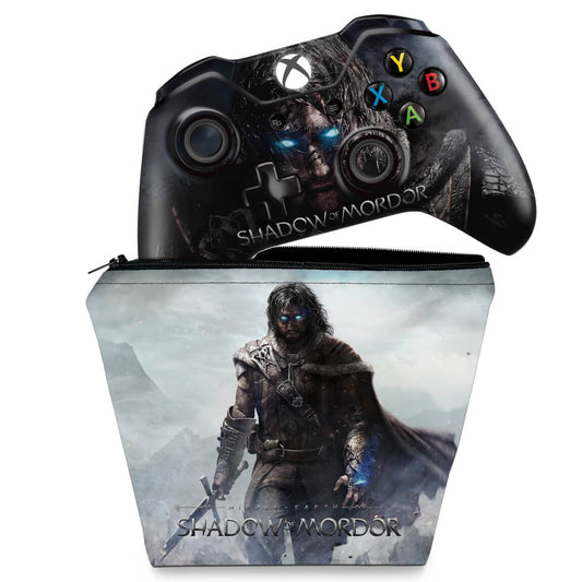KIT Capa Case e Skin Anti-Rage Xbox One Fat Controle - Middle Earth: Shadow of Mordor