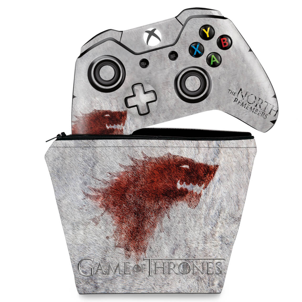 KIT Capa Case e Skin Anti-Rage Xbox One Fat Controle - Game of Thrones #A