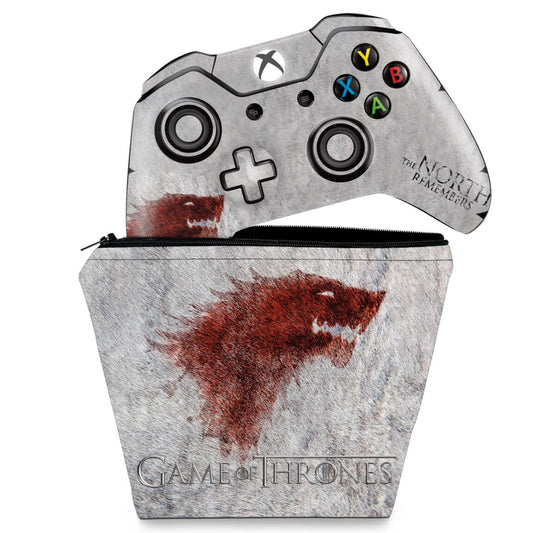 KIT Capa Case e Skin Anti-Rage Xbox One Fat Controle - Game of Thrones #A