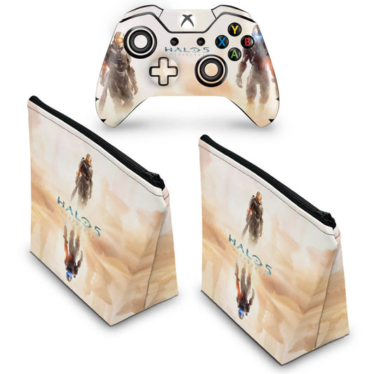 KIT Capa Case e Skin Anti-Rage Xbox One Fat Controle - Halo 5: Guardians #A
