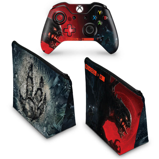 KIT Capa Case e Skin Anti-Rage Xbox One Fat Controle - Evolve