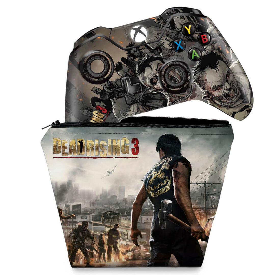 KIT Capa Case e Skin Anti-Rage Xbox One Fat Controle - Dead Rising 3