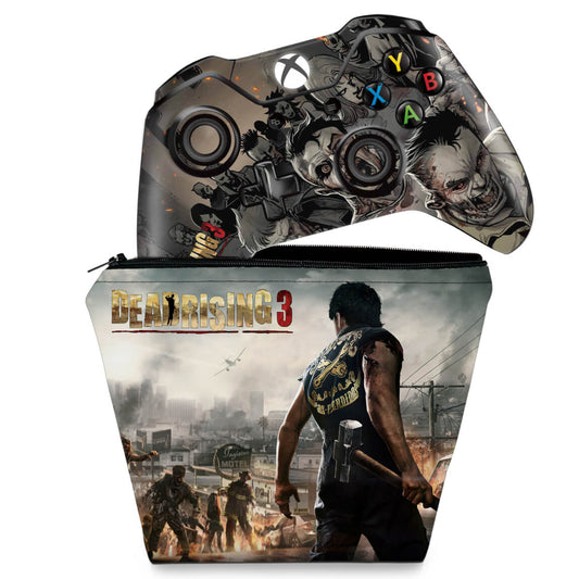 KIT Capa Case e Skin Anti-Rage Xbox One Fat Controle - Dead Rising 3