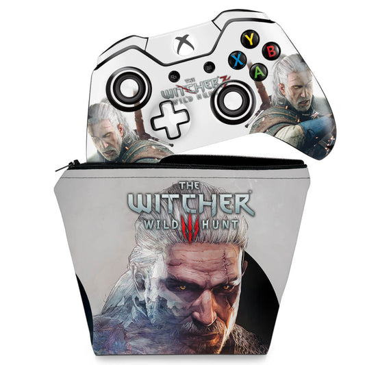 KIT Capa Case e Skin Anti-Rage Xbox One Fat Controle - The Witcher 3 #B