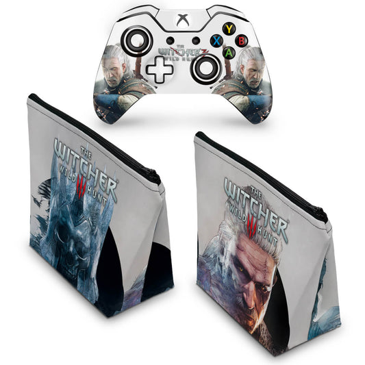 KIT Capa Case e Skin Anti-Rage Xbox One Fat Controle - The Witcher 3 #B