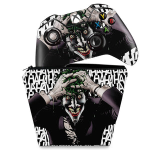 KIT Capa Case e Skin Anti-Rage Xbox One Fat Controle - Joker Coringa Batman