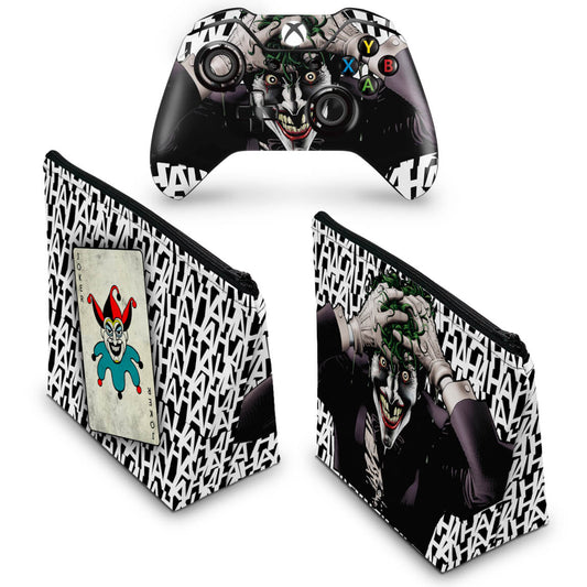 KIT Capa Case e Skin Anti-Rage Xbox One Fat Controle - Joker Coringa Batman