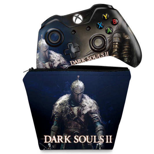 KIT Capa Case e Skin Anti-Rage Xbox One Fat Controle - Dark Souls II