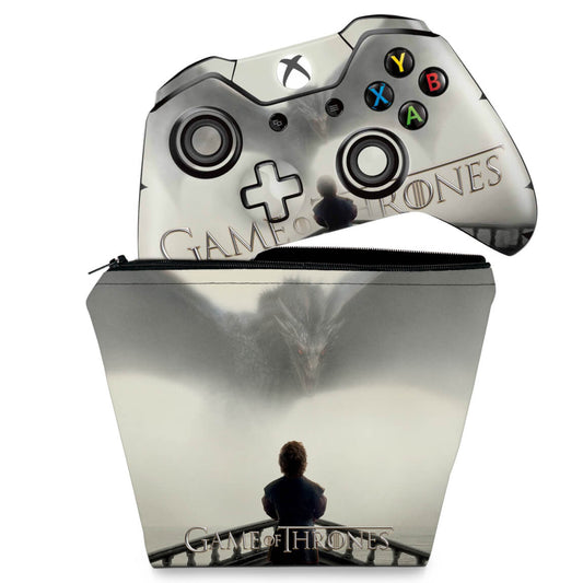 KIT Capa Case e Skin Anti-Rage Xbox One Fat Controle - Game of Thrones #B