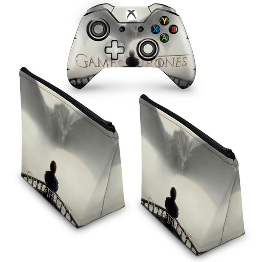 KIT Capa Case e Skin Anti-Rage Xbox One Fat Controle - Game of Thrones #B