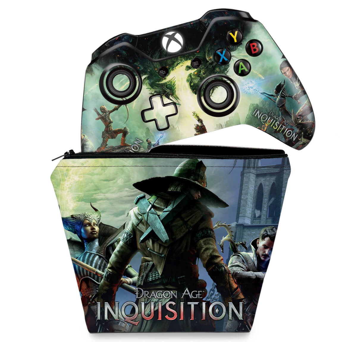 KIT Capa Case e Skin Anti-Rage Xbox One Fat Controle - Dragon Age Inquisition
